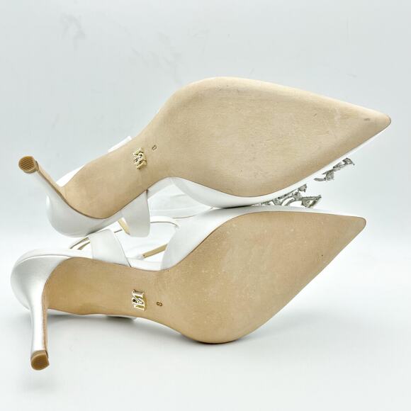 Badgley Mischka Womens Kalista Stiletto Heel US 8M EU 38.5 White Satin NIB - Picture 10 of 12